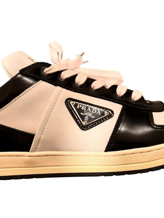 Prada Downtown Leather Sneakers - Picture 9 of 12